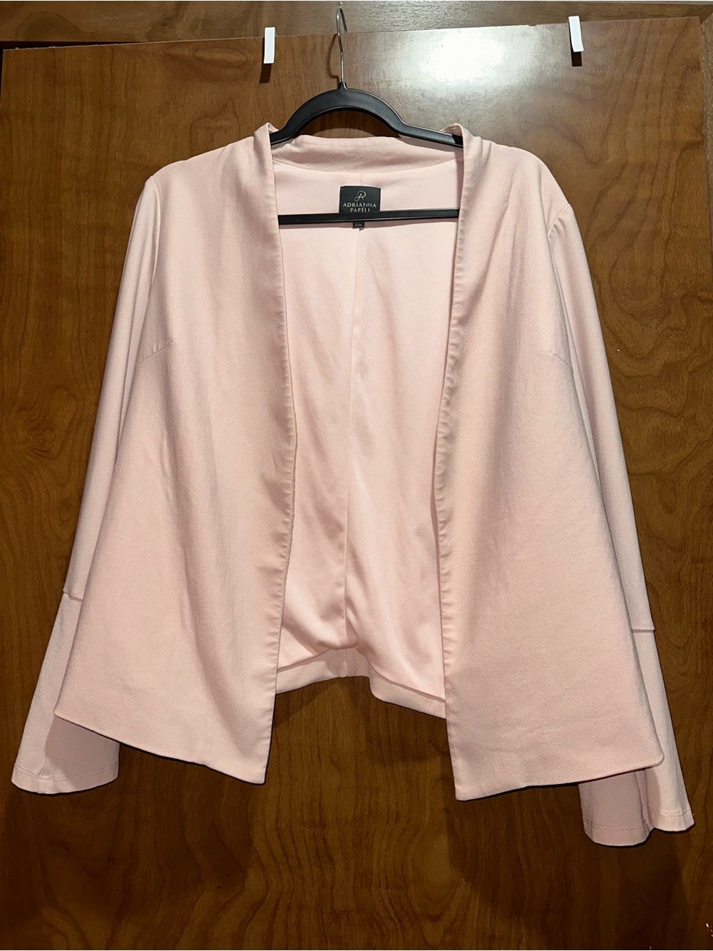 Adrianna Papell Blush Pink Open Front Draped Jacket
